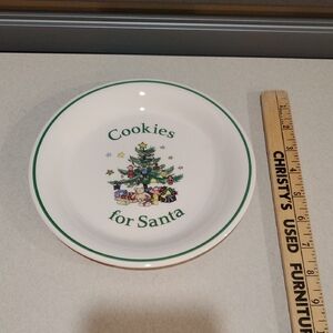 Cookies for Santa Plate with Christmas Tree Design